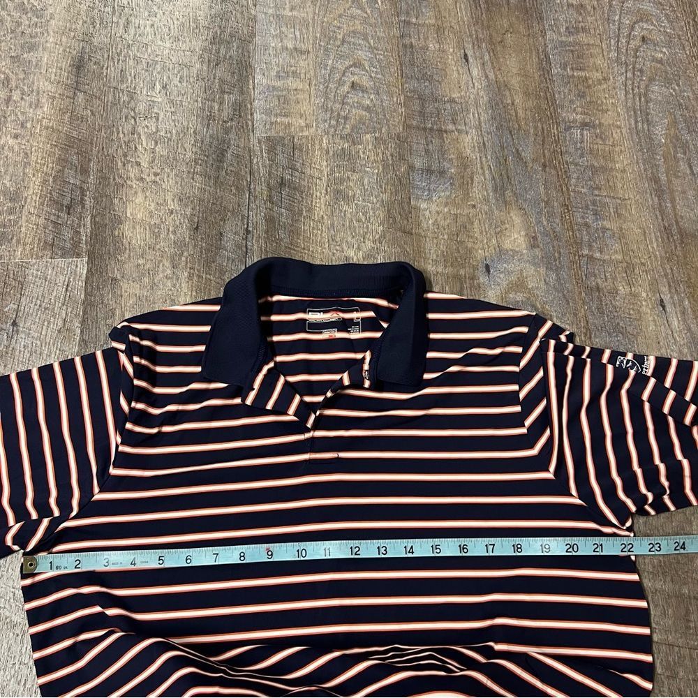 RLX Ralph Lauren Polo Shirt Mens Large Blue Orange Striped Golf Performance - Picture 3 of 9